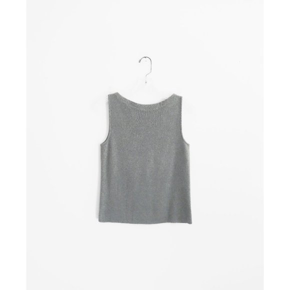 Vintage Tops - Vtg 90s Linda Allard Ellen Tracy Grey Cashmere Knit Sleeveless Top size Large